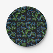 Videospel Neon Blauw & Groen Patroon Papieren Bordje (Voorkant)