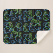 Videospel Neon Blauw & Groen Patroon Sherpa Deken (Voorkant (horizontaal))