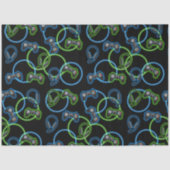 Videospel Neon Blauw & Groen Patroon Tissuepapier (Voorkant)