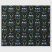 Videospel Neon Blauw & Groen Verjaardag Leeftijd N Cadeaupapier (Vlak)