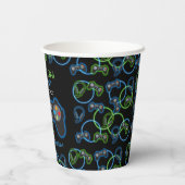 Videospel Neon Blauw & Groen Verjaardagsfeest Papieren Bekers (Achterkant)