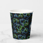 Videospel Neon Blauw & Groen Verjaardagsfeest Papieren Bekers (Voorkant)