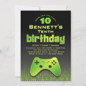 Videospel Neon Groene Verjaardag Kaart (Voorkant)