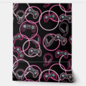 Videospel Neon Roze Meisjes Patroon Behang (Afrollen)