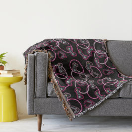 Videospel Neon Roze Meisjes Patroon Deken