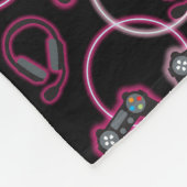 Videospel Neon Roze Meisjes Patroon Fleece Deken (Hoek)