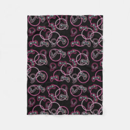 Videospel Neon Roze Meisjes Patroon Fleece Deken