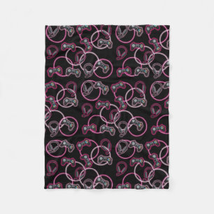 Videospel Neon Roze Meisjes Patroon Fleece Deken