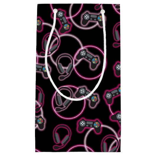 Videospel Neon Roze Meisjes Patroon Klein Cadeauzakje (Voorkant)