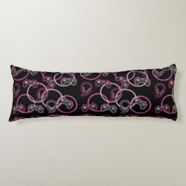 Videospel Neon Roze Meisjes Patroon Lichaamskussen