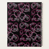 Videospel Neon Roze Meisjes Patroon Monogram Planner (Achterkant)