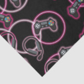 Videospel Neon Roze Meisjes Patroon Tissuepapier (Detail)