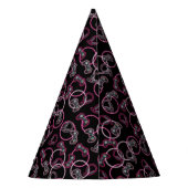 Videospel Neon Roze Meisjes Verjaardagsfeestje Feesthoedjes (Achterkant)