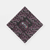 Videospel Neon Roze Meisjes Verjaardagsfeestje Servet (Hoek)