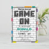 Videospel Niveau omhoog Verjaardag Kaart (Staand voorkant)