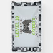 Videospel op verjaardagsfeestbanner spandoek (Verticaal)