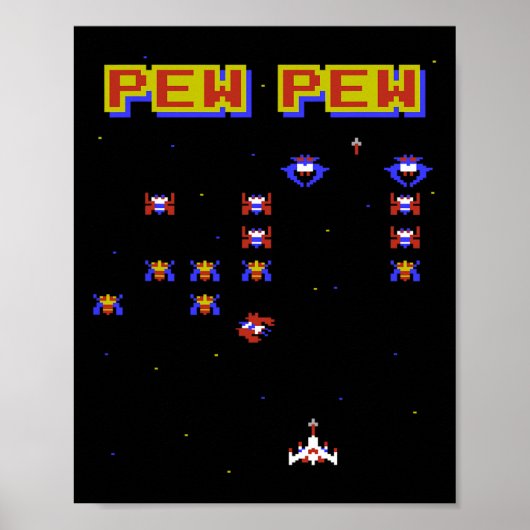 Videospel Oude School Game 80s Gaming Game Poster (Voorkant)