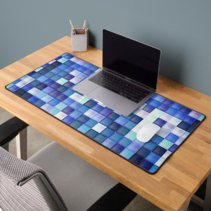 Videospel Pixels Blauw Vierkant Patroon Bureaumat