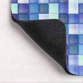 Videospel Pixels Blauwe Vierkante Patroon Muismat (Hoek)