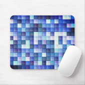 Videospel Pixels Blauwe Vierkante Patroon Muismat (Met muis)