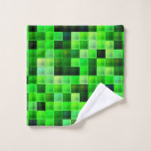 Videospel Pixels Groen Vierkant Patroon Bad Handdoek (Wasdoekje)