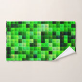 Videospel Pixels Groen Vierkant Patroon Bad Handdoek (Handdoek)