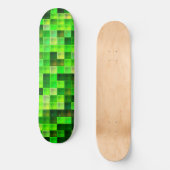 Videospel Pixels Groen Vierkant Patroon Persoonlijk Skateboard (Voorkant)