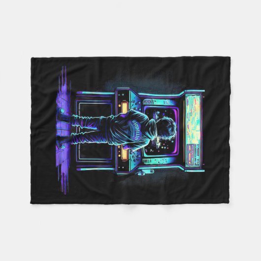 Videospel  Retro Arcade 3 Fleece Deken (Voorkant (Horizontaal))