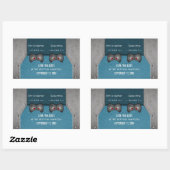 Videospel Save the Date-stickers, Blauw Rechthoekige Sticker (Vel)