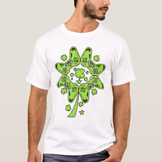 Videospel Shamrock Mannen Boys T-shirt (Voorkant)
