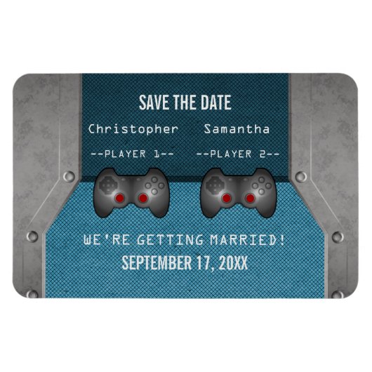 VideoSpel sparen de Datum Magnet, Blauw Magneet (Horizontaal)