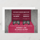 VideoSpel sparen de Datum uitnodigen, Roze Save The Date (Voorkant / Achterkant)