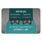 VideoSpel sparen de Magnetische Datum, Blauwgroen Magneet (Horizontaal)