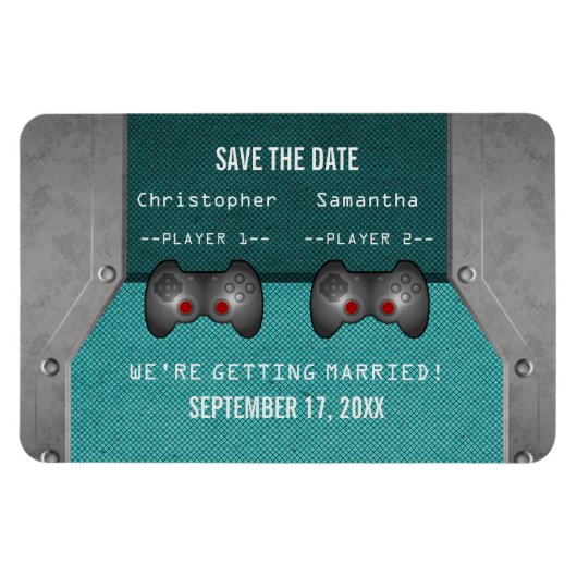 VideoSpel sparen de Magnetische Datum, Blauwgroen Magneet (Horizontaal)