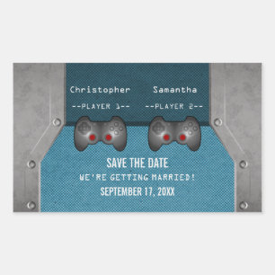 VideoSpel sparen de Stickers van de Datum, Blauw