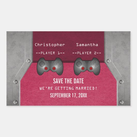 VideoSpel sparen de Stickers van de Datum, Roze (Voorkant)