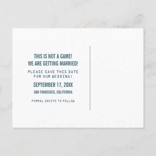 VideoSpel sparen het Briefkaart van de Datum, Blau (Achterkant)