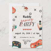 Videospel uitnodigingen voor jongen verjaardagsfee (Voorkant)