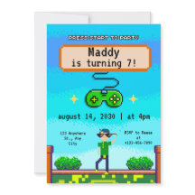 Videospel uitnodigingen voor jongen verjaardagsfee