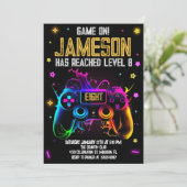 Videospel Verjaardag Boy Gamer Party Kaart (Staand voorkant)