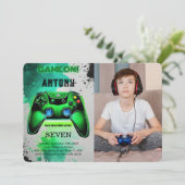 Videospel Verjaardag Foto Kaart (Staand voorkant)
