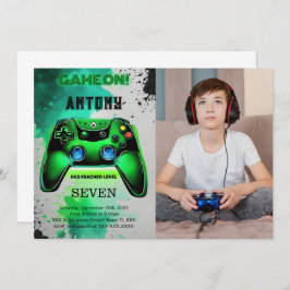 Videospel Verjaardag Foto Kaart