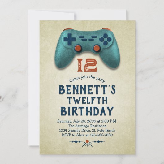  Videospel Verjaardag Kaart (Voorkant)