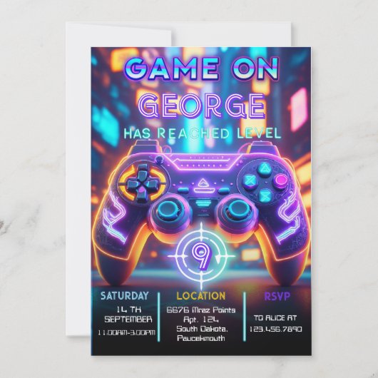 Videospel Verjaardag Kaart (Voorkant)