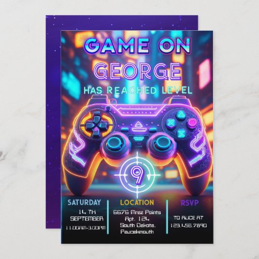 Videospel Verjaardag Kaart (Voorkant / Achterkant)