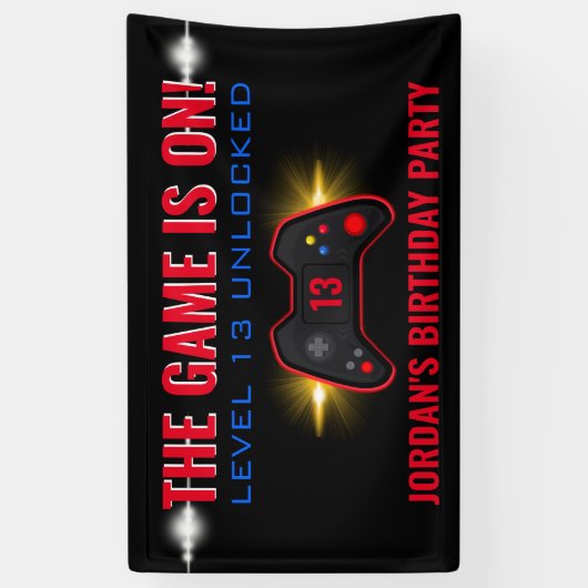 Videospel Verjaardag Spandoek (Verticaal)