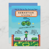 Videospel Verjaardag Uitnodiging (Voorkant / Achterkant)