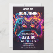 Videospel Verjaardag Uitnodiging Arcade Uitnodigin (Voorkant)