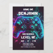 Videospel Verjaardag Uitnodiging Arcade Uitnodigin (Voorkant)