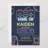 Videospel Verjaardag Uitnodiging Arcade Uitnodigin (Voorkant)
